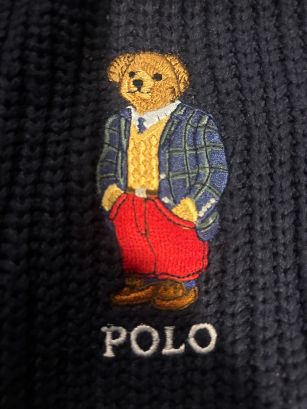Polo by Ralph Lauren Navy Sweater with Embroidered Bear